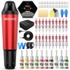 Wormhole Tattoo Machine Kit 20 Cartridge Needles Rotary Tattoo Practice Machine Kit Complete Tattoo Gun Kit 10 Tatttoo Ink for Beginners & Tattooist view 1