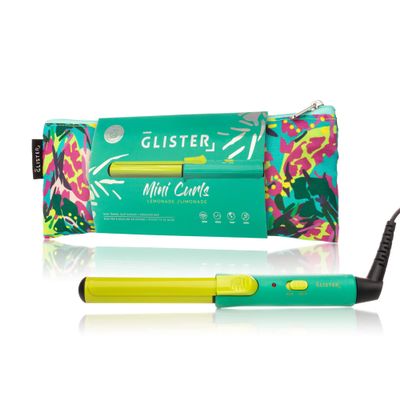 Glister Mini Curls Traveling Small Clip Curler with Carrying Pouch, Travel Curler, Curling Wand, for Normal, Thin, Dry, and Frizzy Hair, for Travel use Preferred for Girls or Boys - (Lemonade)