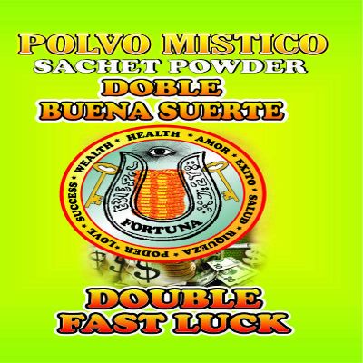 12 PIECES BRYBRADAN DOUBLE FAST LUCK SACHET POWDER/SUERTE RAPIDA POLVO EN BOLSA 1/2 OZ 14 GR
