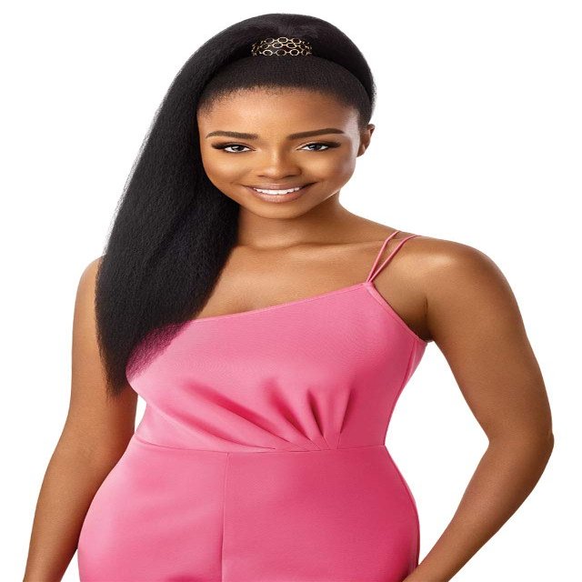 Outre PRETTY QUICK Premium Heat Resistant Synthetic Salon Style Wrap Ponytail Bulk-Free Quick Easy Styling Lightweight Soft Feel & Natural Luster - JUMBO KINKY STRAIGHT 24" (1)