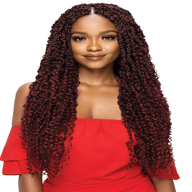 Outre X-PRESSION 24 Inch Pre-Twisted Premium Synthetic Fibers Braid Quick Long Lasting Protective Style Soft Texture Lightweight Crochet Loop - BOHO PASSION WATERWAVE (2T1B/425)