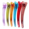 12PCS 6 Colors Plastic Metal Alligator Hair Clips Professional Hairdressing Salon Hair Barrettes Hollow Transparent Duck Bill Teeth Hair Clips Non Slip Band Clips (Length - 4.7in) view 1