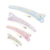 12PCS Plastic Metal Alligator Flower Hair Clips Professional Hairdressing Salon Hair Barrettes Translucent Duck Bill Teeth Hair Clips Non Slip Band Clips (Length - 3 Inch) view 2
