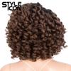 Style Icon 13" Afro Wigs Short Curly Wigs for Black Women Lace Front Side Part Synthetic Wigs Ombre Blonde Wig (13 Inch, OT30) view 4