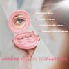2 PCS Cosmetic Case with Mirror Eyelash Case Makeup Storage Box Travel Cosmetic Bag Pink Place Eyelashes view 4