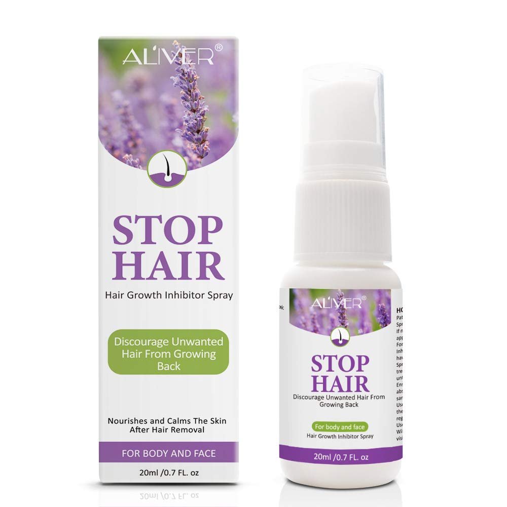 Painless Permanent Hair Removal Inhibitor Spray - Stop Hair Growth for Face, Arms, Legs, Armpits - 20ml