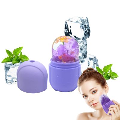 Ice Roller for Face and Eye, Ice face roller,Gua Sha Facial Tools, Facial ice roller, Skin Care Tools,Ice mold for face (purple-face)