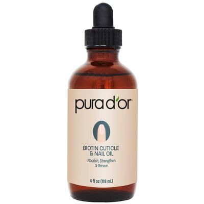 PURA D'OR Biotin Cuticle & Nail Oil with Vitamin E, Hydration & Shine, 4oz