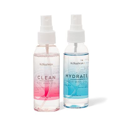 Clean & Hydrate At Home Waxing Kit Oils  Pre Wax Cleanser Preps & Protects Skin  Post Body & Facial Wax Oil Soothes, Reduces Redness, Removes Residue  Make Hair Removal Easy by KoluaWax, 3 Oz. Each