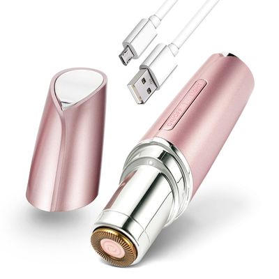 Yoove Rose Pink Rechargeable Device for Facial Hair Removal for Women - Waterproof Facial Hair Remover for Women