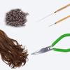 SPEEDWOX Hair Extension Kit Pliers Pulling Hook Bead Device Tool Kits 5.5 Inches Smooth Jaws Bent Nose Pliers Set and 500 Pieces 5mm Brown Silicone Micro Rings Links Beads Hair Extension Tool view 4