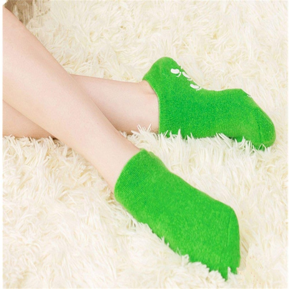 AnHua 1 Pair Feet Spa Moisturizing Gel Socks Exfoliating Dry Cracked Soft Skin Sock Pedicure Foot Care Tool Beauty Foot Care (Green)