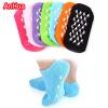 AnHua 1 Pair Feet Spa Moisturizing Gel Socks Exfoliating Dry Cracked Soft Skin Sock Pedicure Foot Care Tool Beauty Foot Care (Green) view 4