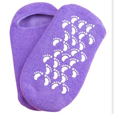AnHua 1 Pair Feet Spa Moisturizing Gel Socks Exfoliating Dry Cracked Soft Skin Sock Pedicure Foot Care Tool Beauty Foot Care (Purple)