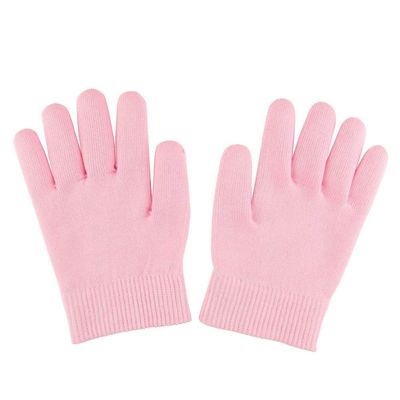 AnHua 1 Pair Gel SPA Moisturizing Gloves Soft Cotton Moisturizing Whitening Exfoliating Foot Mask Smooth Skin Care Dry Treatment (Pink)