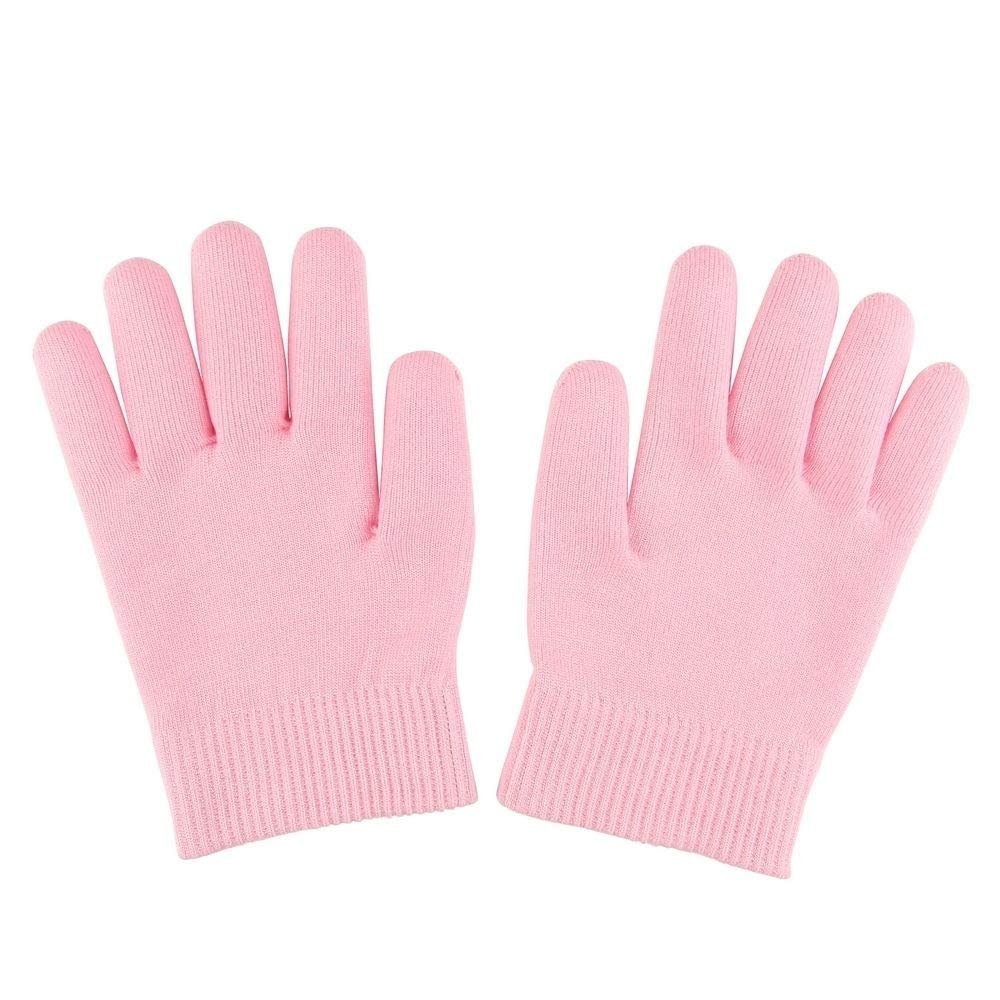 AnHua 1 Pair Gel SPA Moisturizing Gloves Soft Cotton Moisturizing Whitening Exfoliating Foot Mask Smooth Skin Care Dry Treatment (Pink)