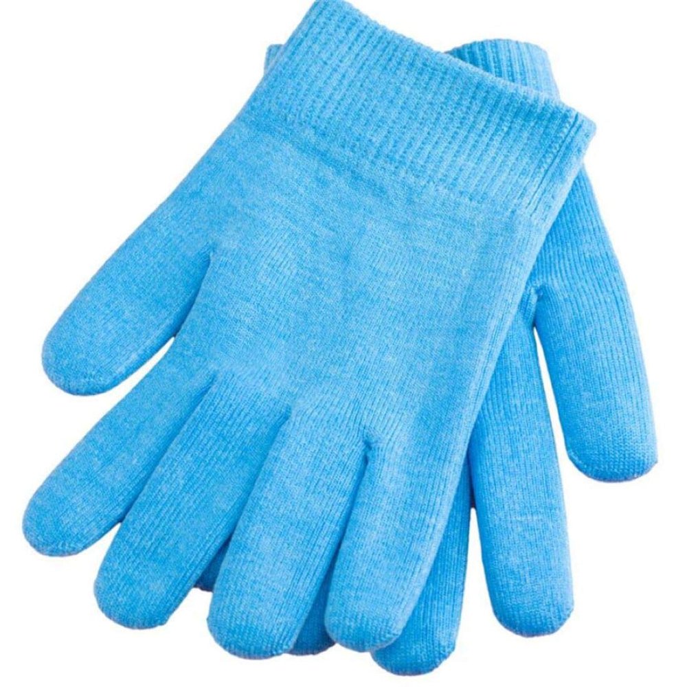 AnHua 1 Pair Gel SPA Moisturizing Gloves Soft Cotton Moisturizing Whitening Exfoliating Foot Mask Smooth Skin Care Dry Treatment (Blue)