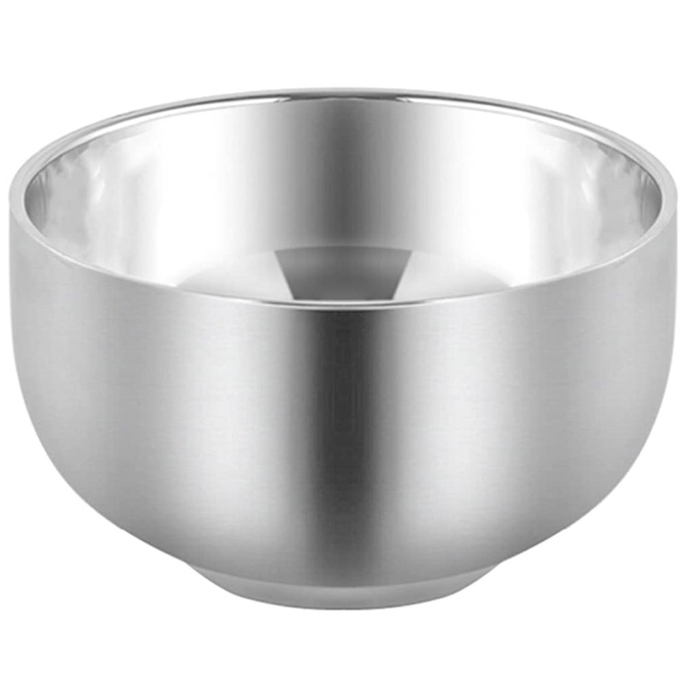 Akstore Men's Durable Shave Soap Cup Stainless Steel Heat Insulation Smooth Shaving Mug Bowl (Medium)