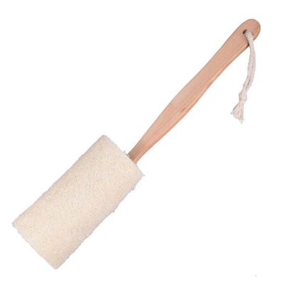 Natural Loofah Bath Brush with Long Wood Handle Exfoliating Dry Skin Shower Body Scrubber Spa Massager