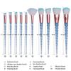 XZEN 10 Pcs Makeup Brush Kit Spiral Shape Handle Portable Makeup Brushes Eyeshadow Brush Foundation Brush (Transparent blue) view 2