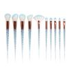 XZEN 10 Pcs Makeup Brush Kit Spiral Shape Handle Portable Makeup Brushes Eyeshadow Brush Foundation Brush (Transparent blue) view 3