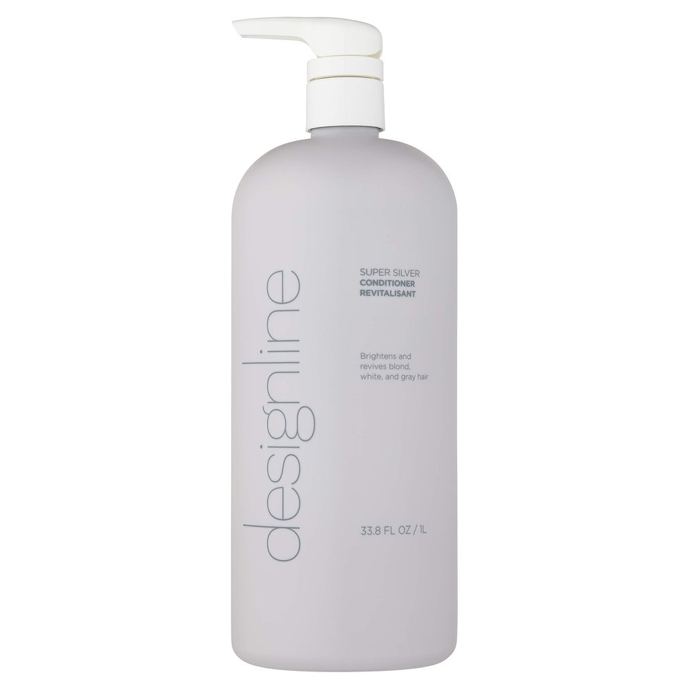 DESIGNLINE Super Silver Conditioner - Regis Restores Moisture to Boost Color Brilliance for Blonde, Grey, and White Hair and Strengthens, Detangles, and Improves Elasticity (33.8 oz.)
