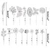 inSowni 30 Pack/15 Pairs Silver Retro Vintage Metal Bobby Pins Hair Clips Barrettes Accessories Leaf Bow Flower Butterfly for Women Girls view 2