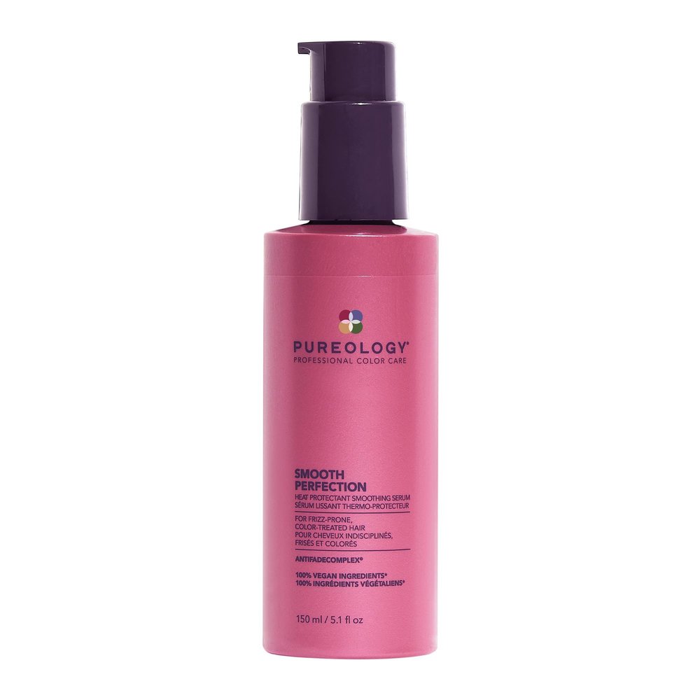 Pureology Smooth Perfection Smoothing Serum - For Normal to Thick and Frizzy Hair, Smooths Hair & Protects Against Heat Damage, Sulfate-Free & Vegan