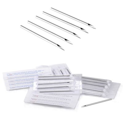 ZS 100pcs Body Piercing Needles - Ear Navel Nose Lip Nipple Piercing, 14G, 15G, 16G, 18G, 20G, Disposable Professional Body Piercing Needles Tool, Tattoo Supplies (18G)