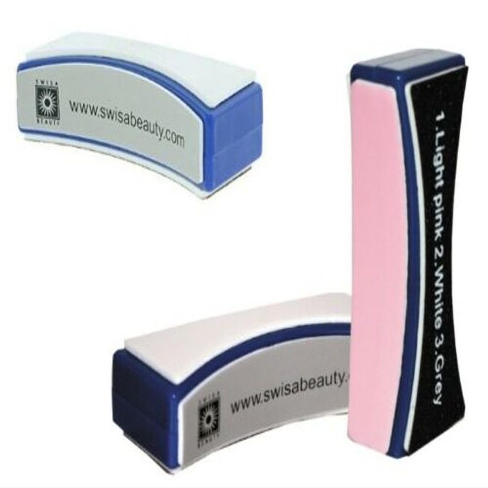 12X Swisa Beauty Nail Buffer Block: The Buffer has a Soft top and Solid Base to Create Light Pressure on The Nail While Buffing for Best Results.