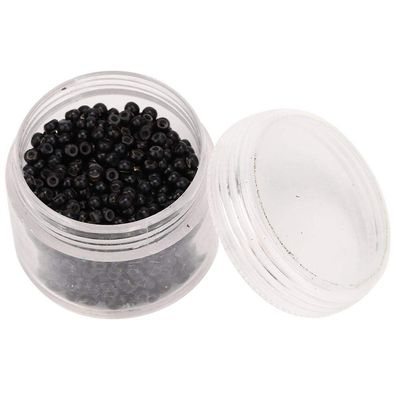 1000pcs Silicone Lined Micro Rings Hair Extension Links Beads Hair Extension Tool (3mm x 2mm)(Black)