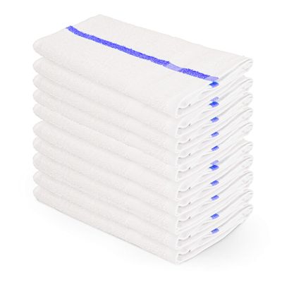 60 Premium Salon Towels  100% Cotton 16 x 27 Inches  Absorbent Hand Towels for Gym, Beauty Spa, Barber or Hair and Nail Care  Bulk Wholesale Package for Hotels  Durable and Soft - Blue Stripe