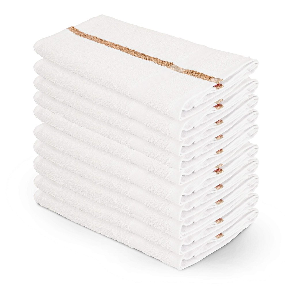 60 Premium Salon Towels  100% Cotton 16 x 27 Inches  Absorbent Hand Towels for Gym, Beauty Spa, Barber or Hair and Nail Care  Bulk Wholesale Package for Hotels  Durable and Soft - Brown Stripe