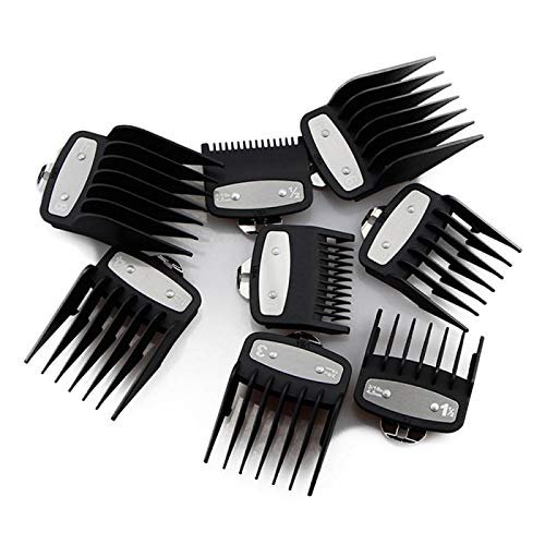 8pcs/set Hair Clipper Guide Accurate Limit Comb Multi Size Barber black