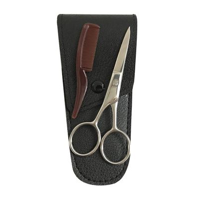 Healifty Stainless Steel Eyebrow Scissors Set Brow Trimmer Kit Scissors Beard Trimming Portable for Men