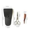 Healifty Stainless Steel Eyebrow Scissors Set Brow Trimmer Kit Scissors Beard Trimming Portable for Men view 4