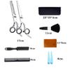 10 Pcs Hair Scissors Set Stainless Steel Hair Thinning Scissors Hair Cutting Scissors For Women Men Kids Pets Family Use Scissors Professional Barber Salon Home Shear Sets black view 2