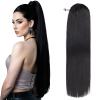 Fashion Icon Long Straight Drawstring Ponytail 30 Inch Synthetic Clip in Ponytail Extension for Women (1B#170g) view 1