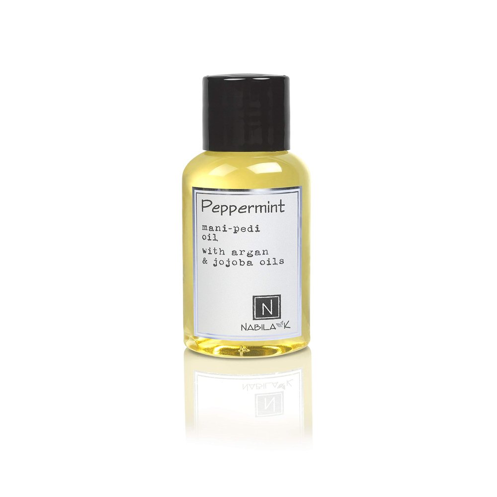 Nabila K, Peppermint Mani-Pedi Oil with Argan & Jojoba Oils, TSA Approved 2.4 oz