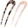French Hair Pins Tortoise Shell French Hair Forks U Shaped French Pins 2 Prong Hair Sticks Acetate Chignon Pin for Women Hairstyle Accessories 2 Pack view 1