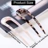 French Hair Pins Tortoise Shell French Hair Forks U Shaped French Pins 2 Prong Hair Sticks Acetate Chignon Pin for Women Hairstyle Accessories 2 Pack view 4