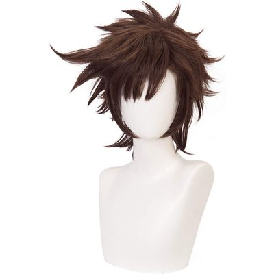 Shqncoh Anime Joseph Joestar Wigs Brown Short Curly Party Hair Halloween Cosplay Props Accessory