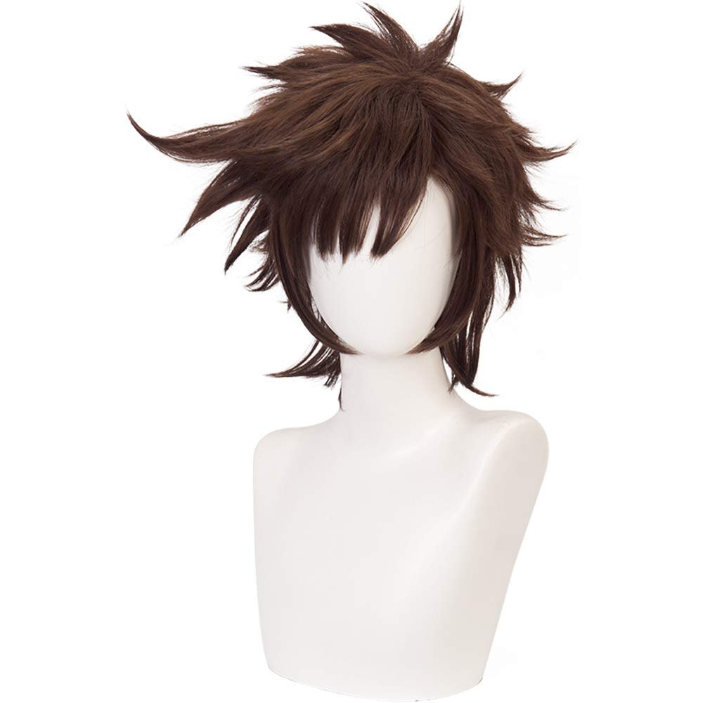 Shqncoh Anime Joseph Joestar Wigs Brown Short Curly Party Hair Halloween Cosplay Props Accessory