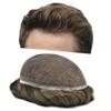 LYRICAL HAIR Toupee for Men Hair System Replacement Full French Swiss Lace Mens Toupee Hairpiece Natural Hair Piece Unit Wig for Men 8"X10" #4R-120% Medium Light to Medium Density view 1