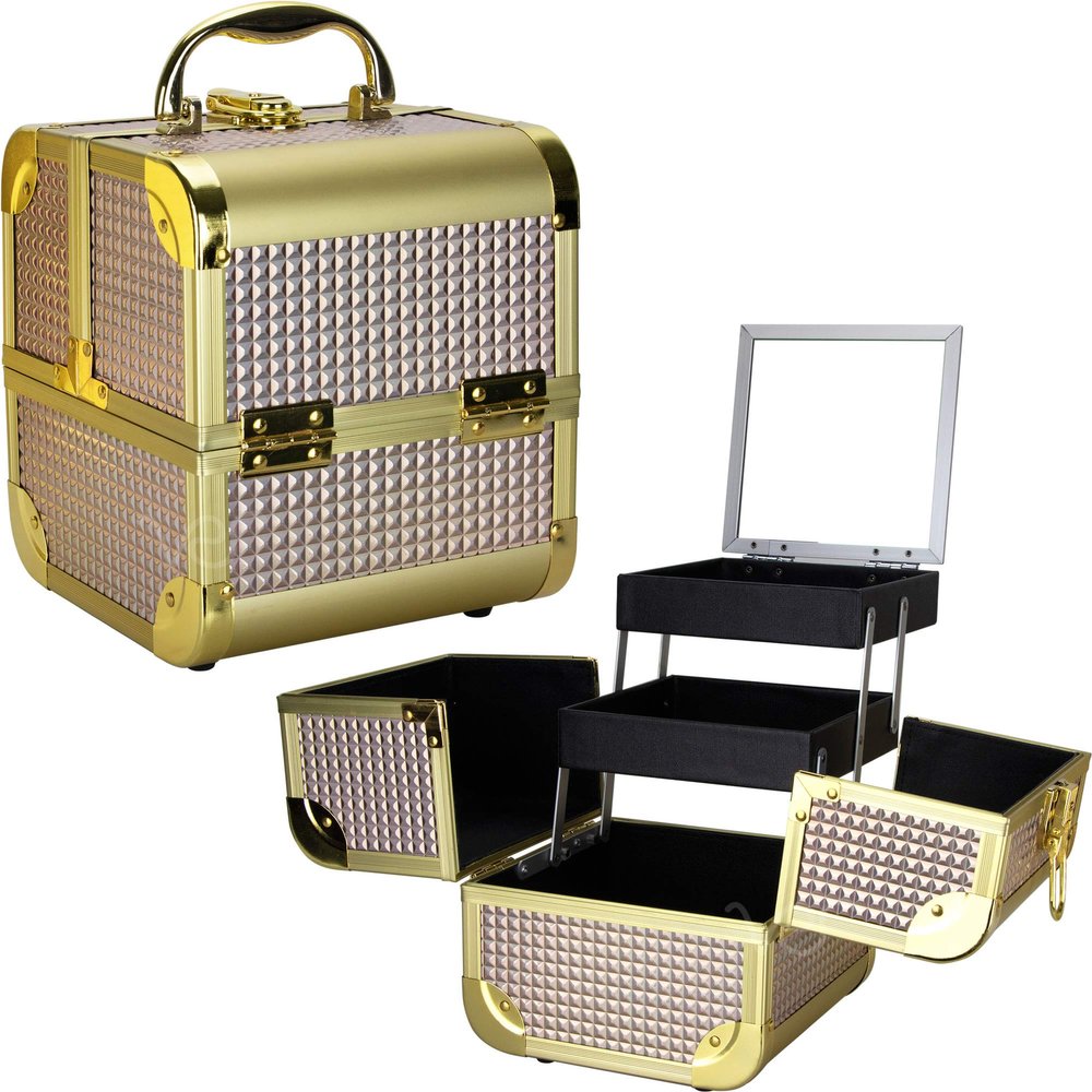Ver Beauty De Ct. Vecchia Train Makeup Case Makeup Artist Case, Holographic Silver