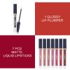 QiBest 7Pcs Matte Liquid Lipstick + 1Pcs Lip Plumper Makeup Set Kit, Pigmented Long Lasting Lip Gloss Set, Velvet Waterproof Halloween Lip Makeup Valentine's Gift Sets for Girls and Women view 2