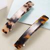 2PCS French Design Hair Barrette Tortoise Shell Celluloid Rectangle Hair Clips for Women view 3
