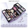 FRENESSA Makeup Train Case Makeup Case 12.6 Inch Large Cosmetic Box Organizer Travel Storage Professional Make Up Train Carrying Case with 6 Trays Locking Shoulder Strap Hard Vanity Storage Purple view 2