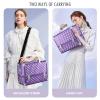 FRENESSA Makeup Train Case Makeup Case 12.6 Inch Large Cosmetic Box Organizer Travel Storage Professional Make Up Train Carrying Case with 6 Trays Locking Shoulder Strap Hard Vanity Storage Purple view 3