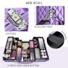 FRENESSA Makeup Train Case Makeup Case 12.6 Inch Large Cosmetic Box Organizer Travel Storage Professional Make Up Train Carrying Case with 6 Trays Locking Shoulder Strap Hard Vanity Storage Purple view 4
